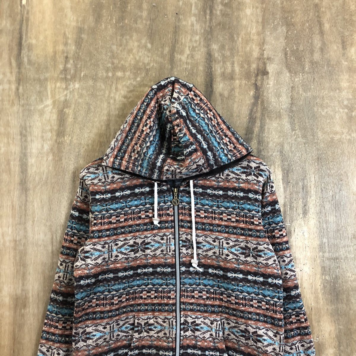 Japanese Brand Multicolor Hoodies Brown Faded Knitwear #137 Size US L / EU 52-54 / 3 - 2 Thumbnail