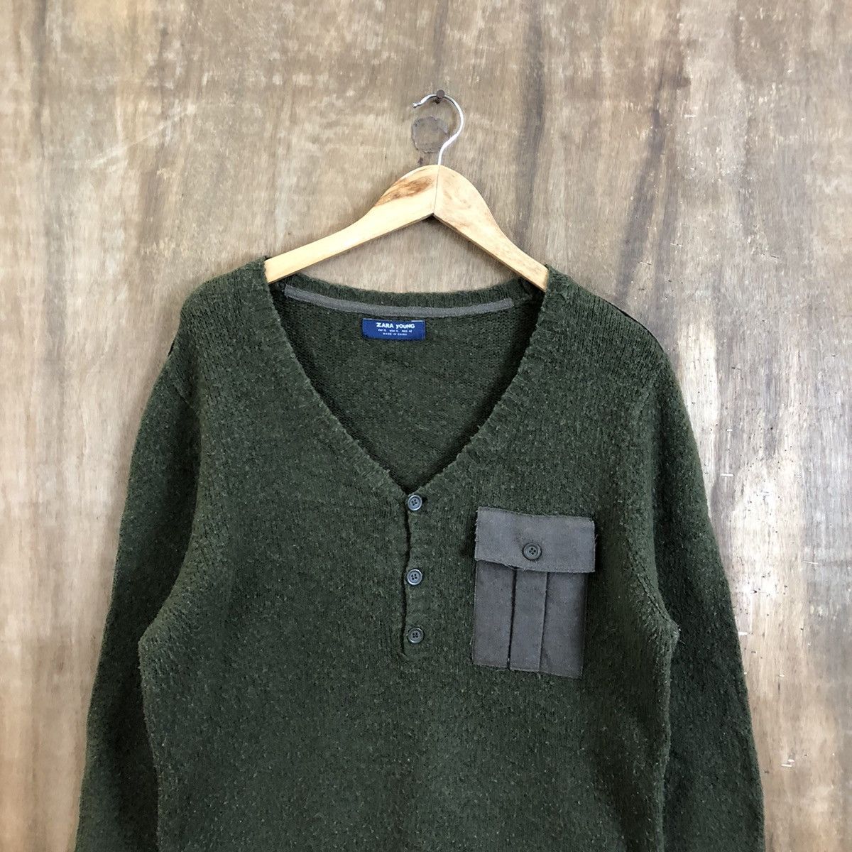 Aran Isles Knitwear Vintage Zara Young Green Knitwear #126 Size US L / EU 52-54 / 3 - 2 Thumbnail