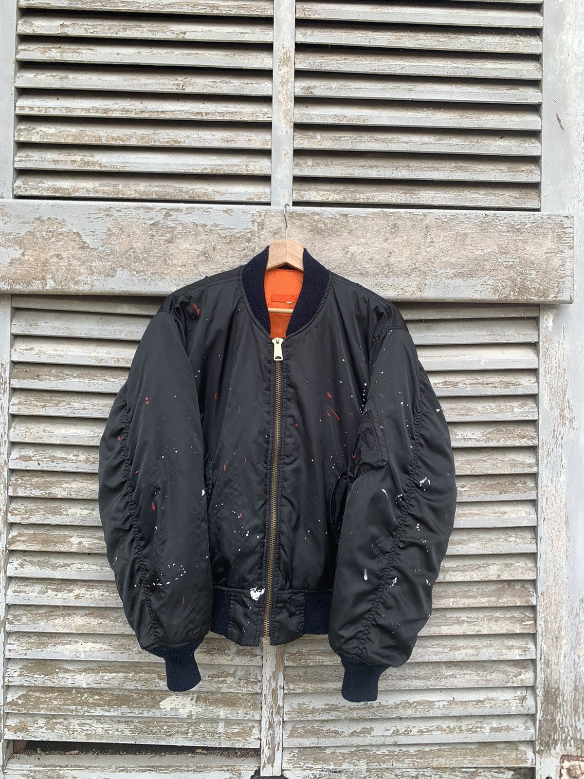 Vintage 🪖Vintage THRASHED MA-1 Man Intermediate Bomber Jacket Size US M / EU 48-50 / 2 - 2 Thumbnail