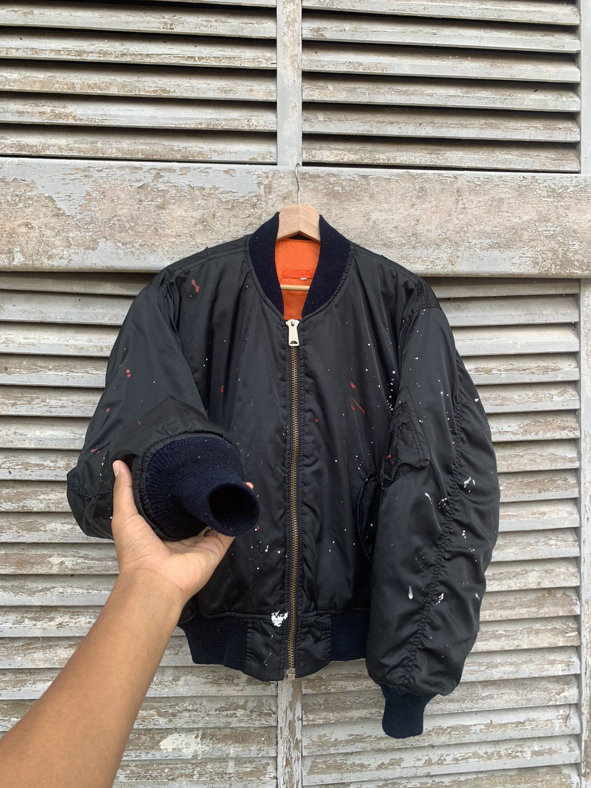 Vintage 🪖Vintage THRASHED MA-1 Man Intermediate Bomber Jacket Size US M / EU 48-50 / 2 - 4 Thumbnail