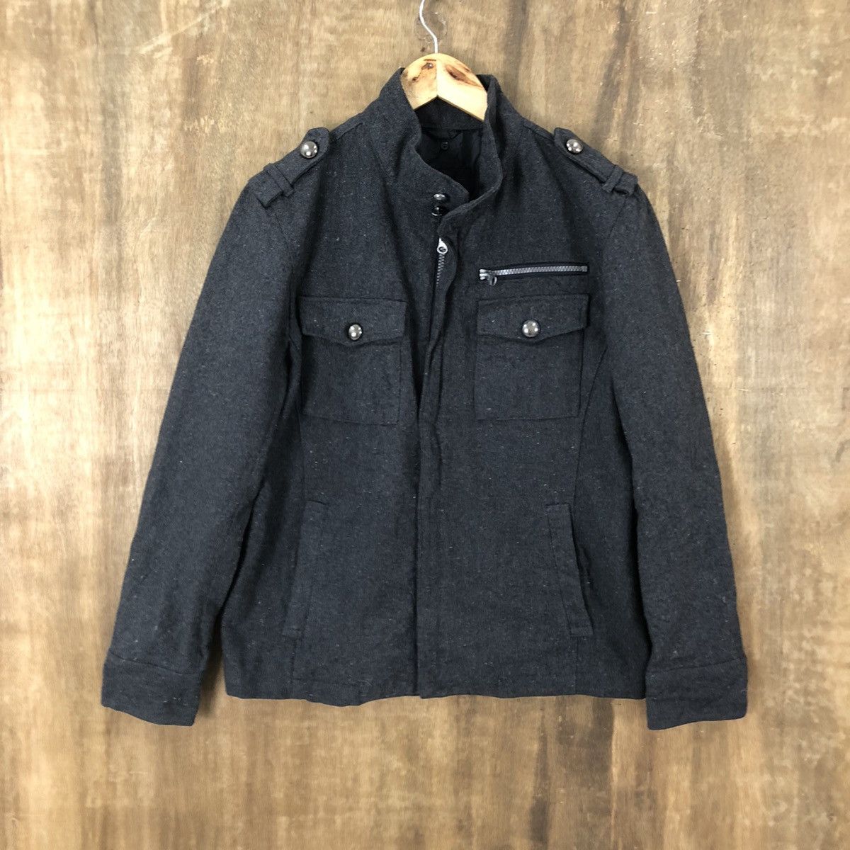 Japanese Brand Pazzo Denim Store Black Wool Varsity Jacket #1853 Size US M / EU 48-50 / 2 - 3 Thumbnail
