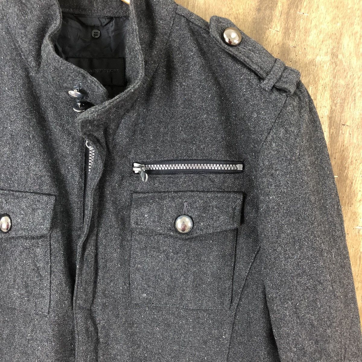 Japanese Brand Pazzo Denim Store Black Wool Varsity Jacket #1853 Size US M / EU 48-50 / 2 - 5 Thumbnail