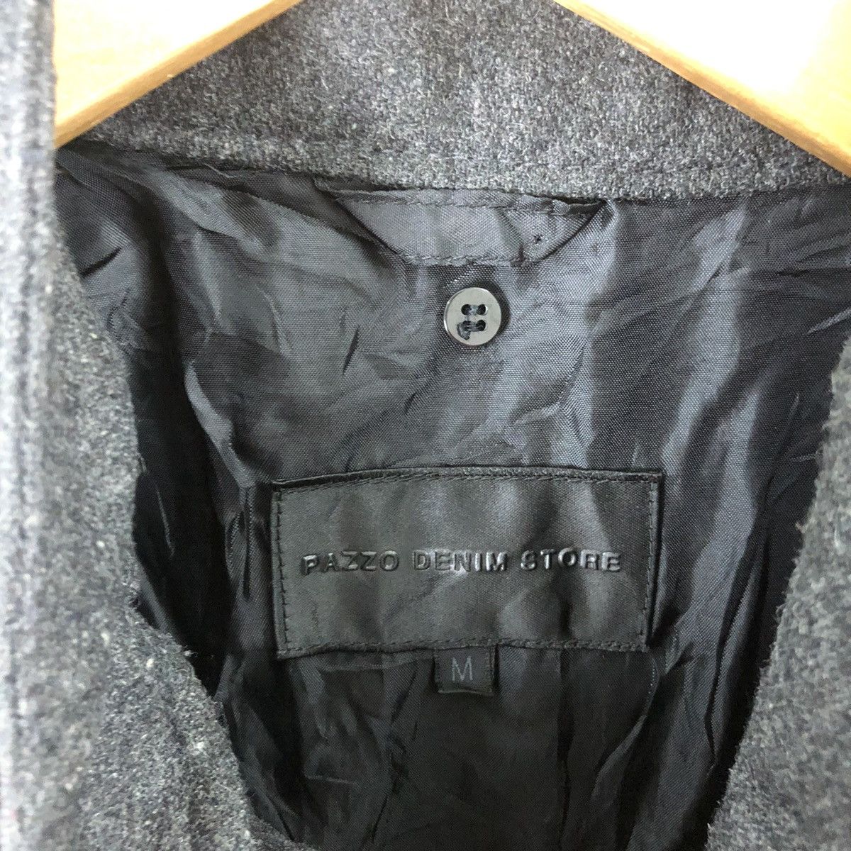 Japanese Brand Pazzo Denim Store Black Wool Varsity Jacket #1853 Size US M / EU 48-50 / 2 - 6 Thumbnail