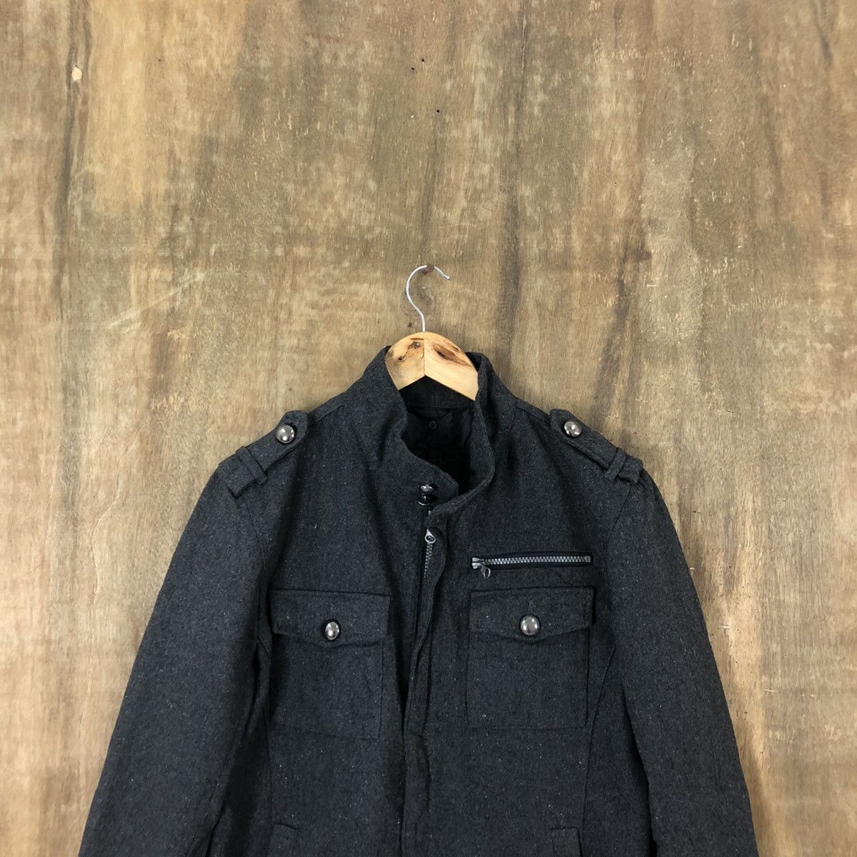 Japanese Brand Pazzo Denim Store Black Wool Varsity Jacket #1853 Size US M / EU 48-50 / 2 - 2 Thumbnail