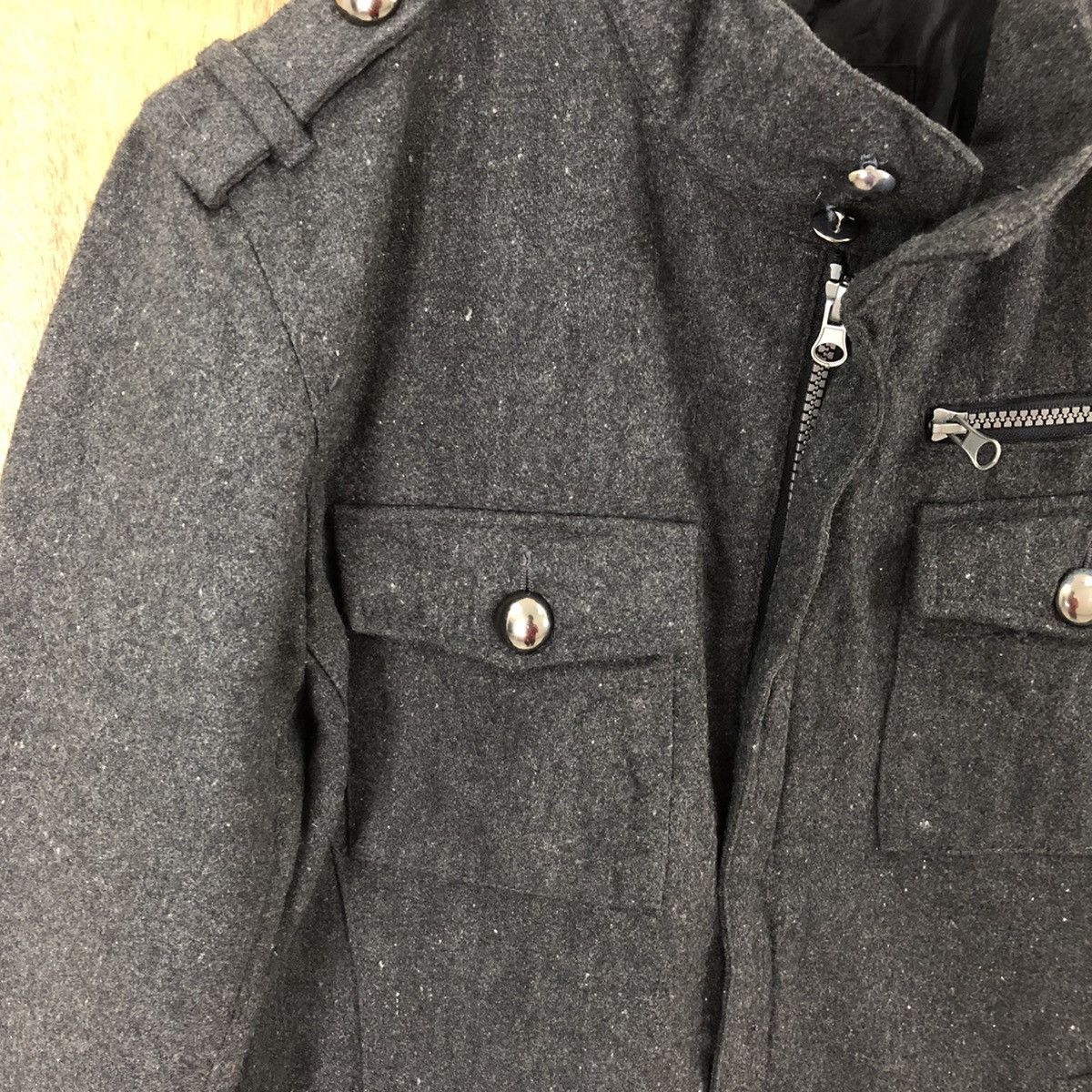 Japanese Brand Pazzo Denim Store Black Wool Varsity Jacket #1853 Size US M / EU 48-50 / 2 - 4 Thumbnail