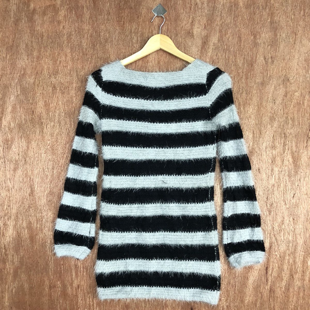 Homespun Knitwear × Japanese Brand × OVER THE STRiPES All In Mohair Knitwear Kurt Cobain style #0438 Size US S / EU 44-46 / 1 - 13 Thumbnail