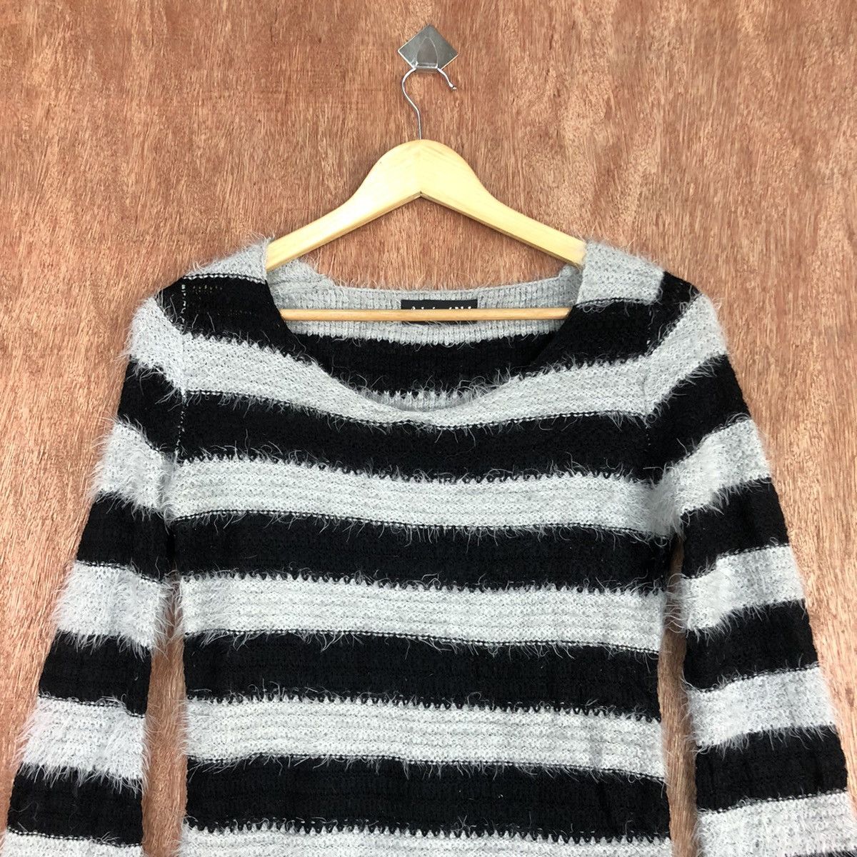 Homespun Knitwear × Japanese Brand × OVER THE STRiPES All In Mohair Knitwear Kurt Cobain style #0438 Size US S / EU 44-46 / 1 - 9 Thumbnail