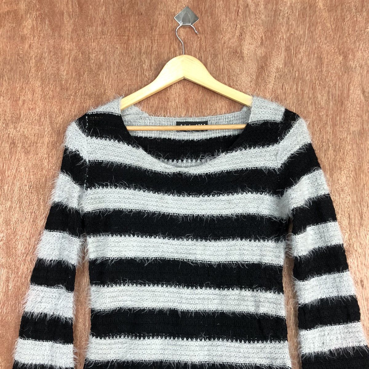 Homespun Knitwear × Japanese Brand × OVER THE STRiPES All In Mohair Knitwear Kurt Cobain style #0438 Size US S / EU 44-46 / 1 - 2 Thumbnail