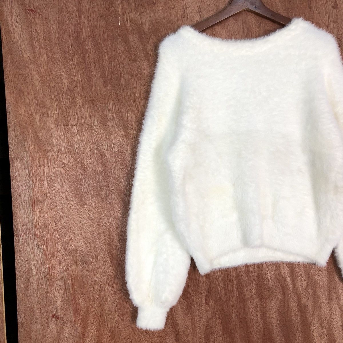 Homespun Knitwear × LOWRYS FARM Lowrys Farm white Cream Mohair Baggy Knitwear #0428 Size US M / EU 48-50 / 2 - 7 Thumbnail