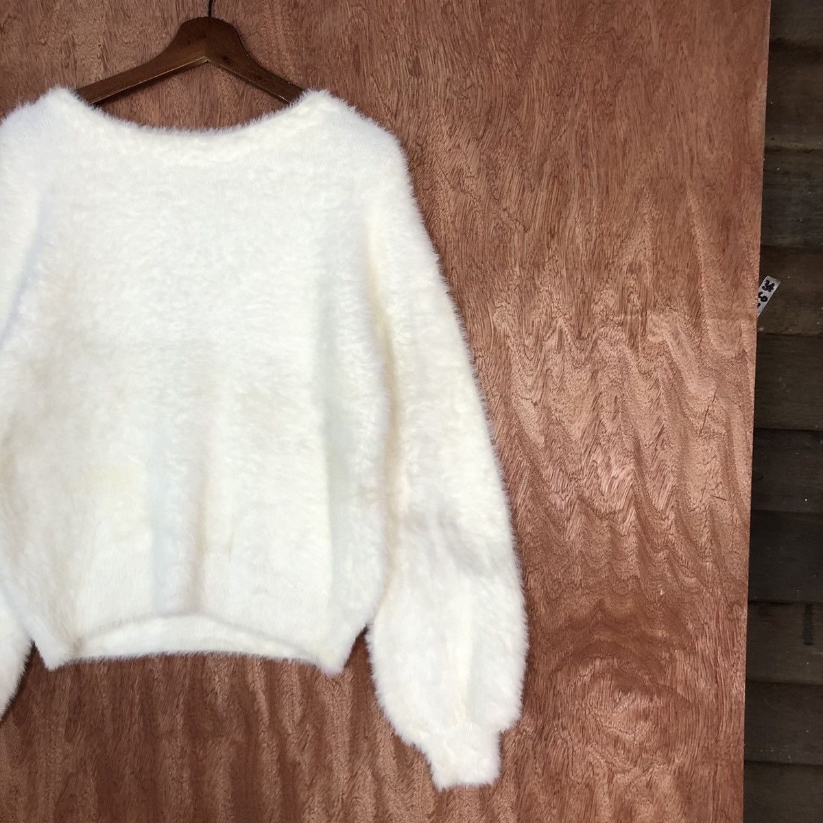 Homespun Knitwear × LOWRYS FARM Lowrys Farm white Cream Mohair Baggy Knitwear #0428 Size US M / EU 48-50 / 2 - 5 Thumbnail