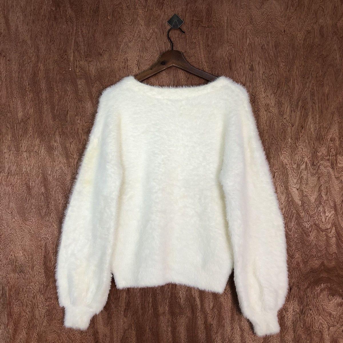 Homespun Knitwear × LOWRYS FARM Lowrys Farm white Cream Mohair Baggy Knitwear #0428 Size US M / EU 48-50 / 2 - 13 Thumbnail