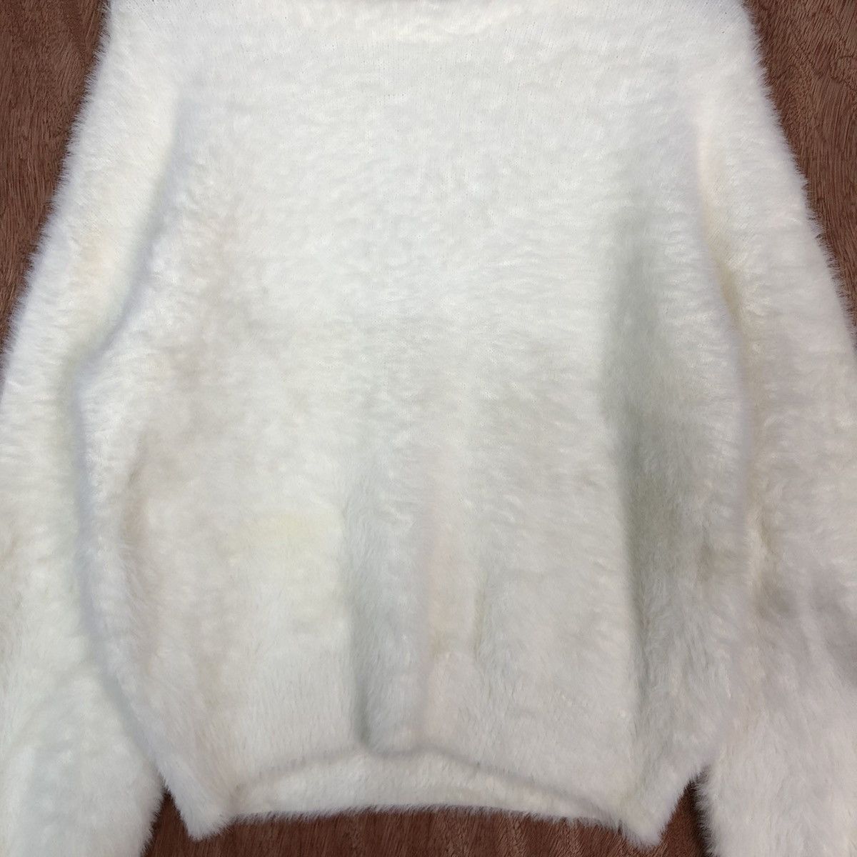 Homespun Knitwear × LOWRYS FARM Lowrys Farm white Cream Mohair Baggy Knitwear #0428 Size US M / EU 48-50 / 2 - 8 Thumbnail