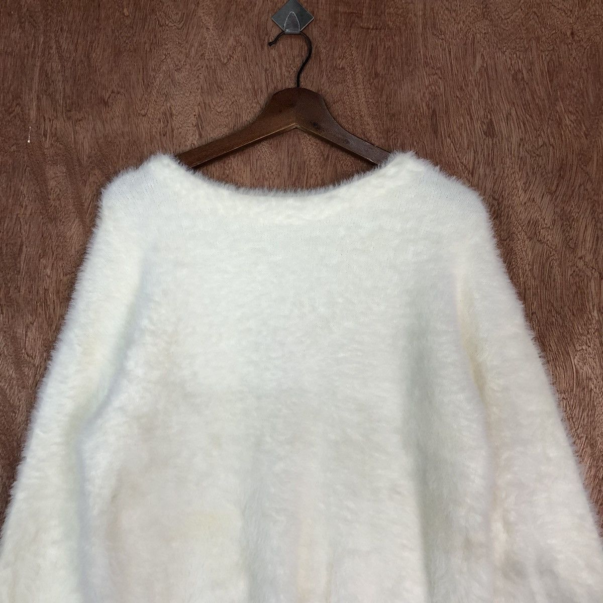 Homespun Knitwear × LOWRYS FARM Lowrys Farm white Cream Mohair Baggy Knitwear #0428 Size US M / EU 48-50 / 2 - 2 Thumbnail