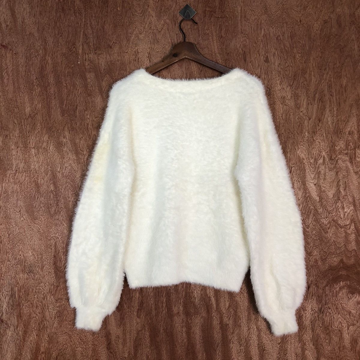 Homespun Knitwear × LOWRYS FARM Lowrys Farm white Cream Mohair Baggy Knitwear #0428 Size US M / EU 48-50 / 2 - 11 Thumbnail