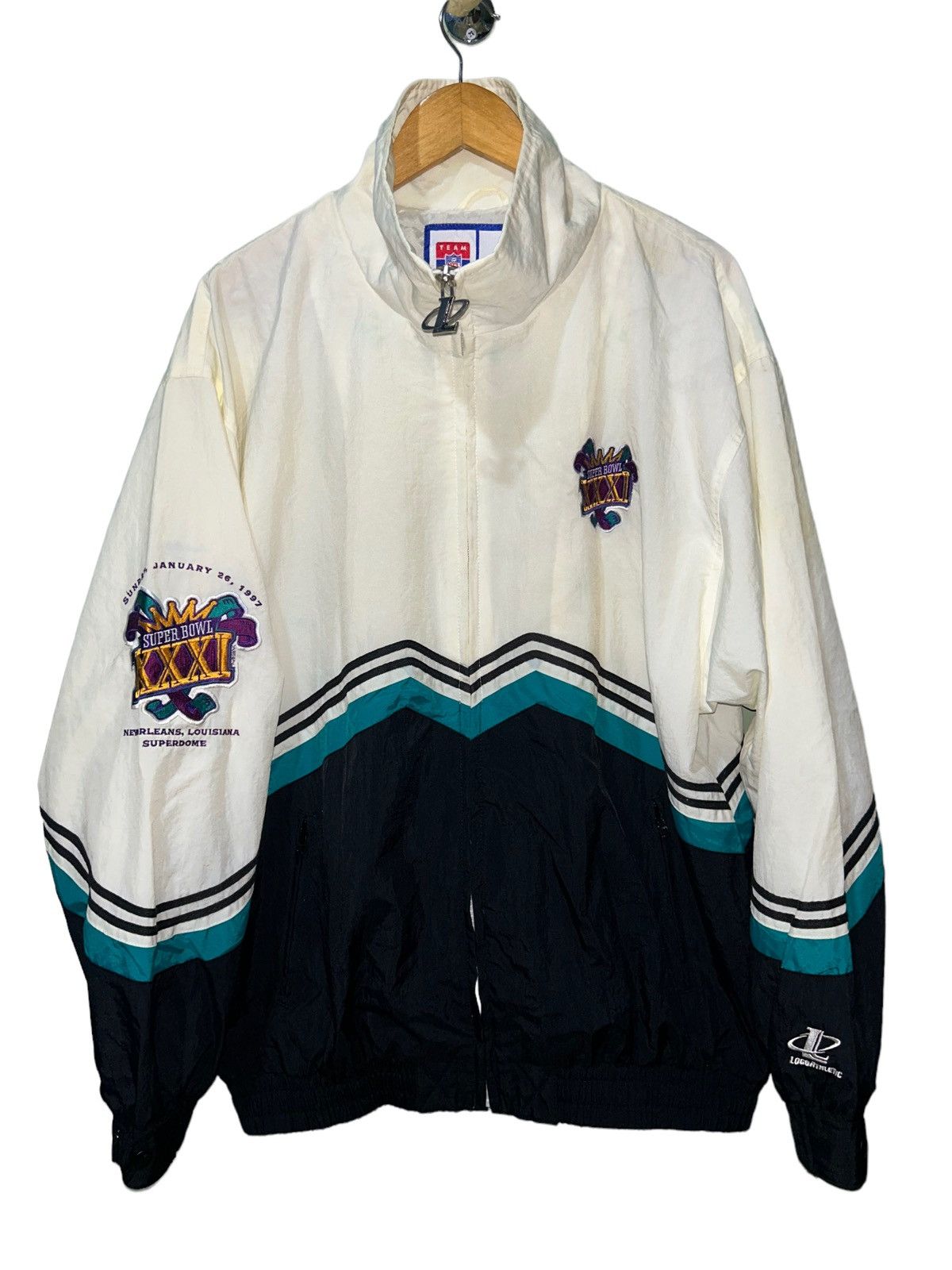 image of Nfl x Vintage 1997 Super Bowl Xxxi Jacket in White, Men's (Size XL)