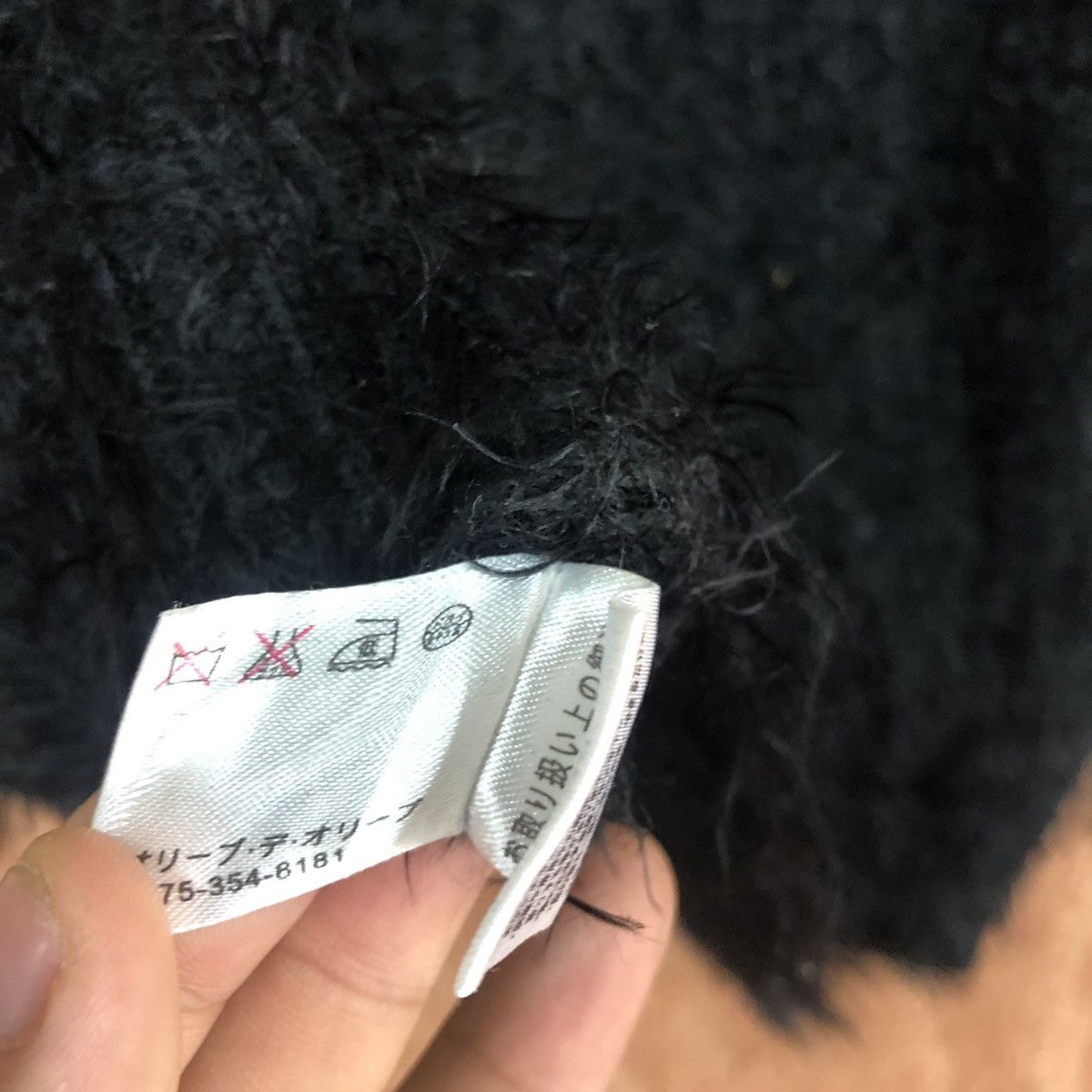 Homespun Knitwear Olive Des Olive Bright Black Mohair Knitwear #0434 Size US L / EU 52-54 / 3 - 15 Thumbnail