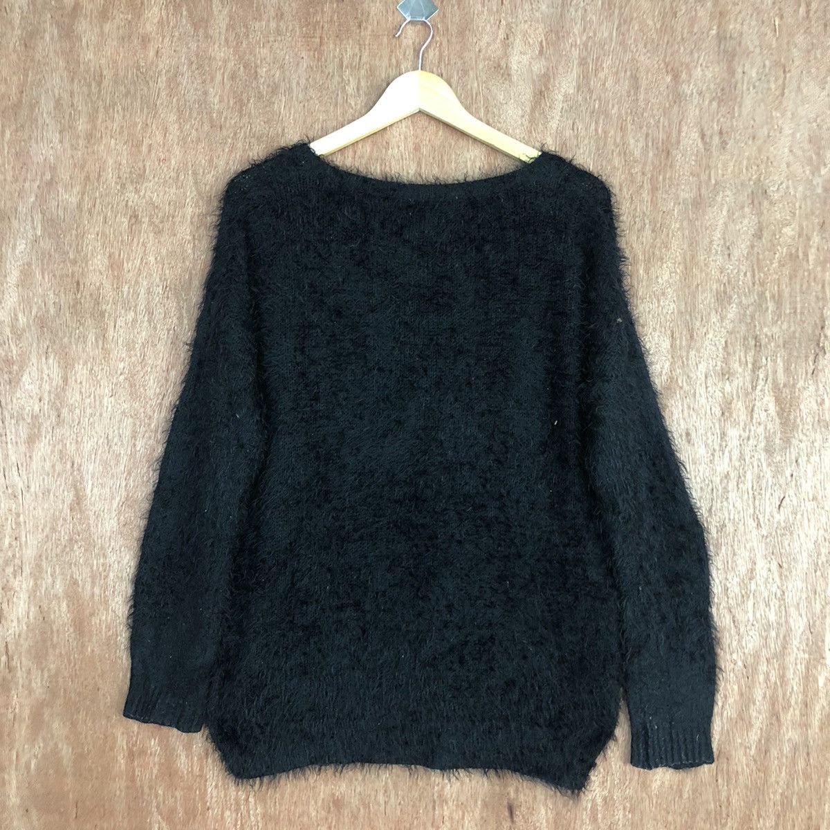 Homespun Knitwear Olive Des Olive Bright Black Mohair Knitwear #0434 Size US L / EU 52-54 / 3 - 14 Thumbnail