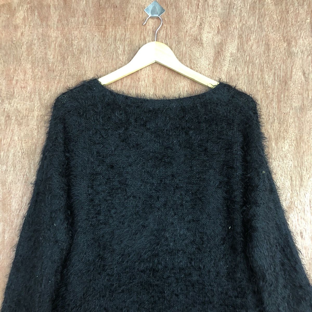 Homespun Knitwear Olive Des Olive Bright Black Mohair Knitwear #0434 Size US L / EU 52-54 / 3 - 13 Thumbnail