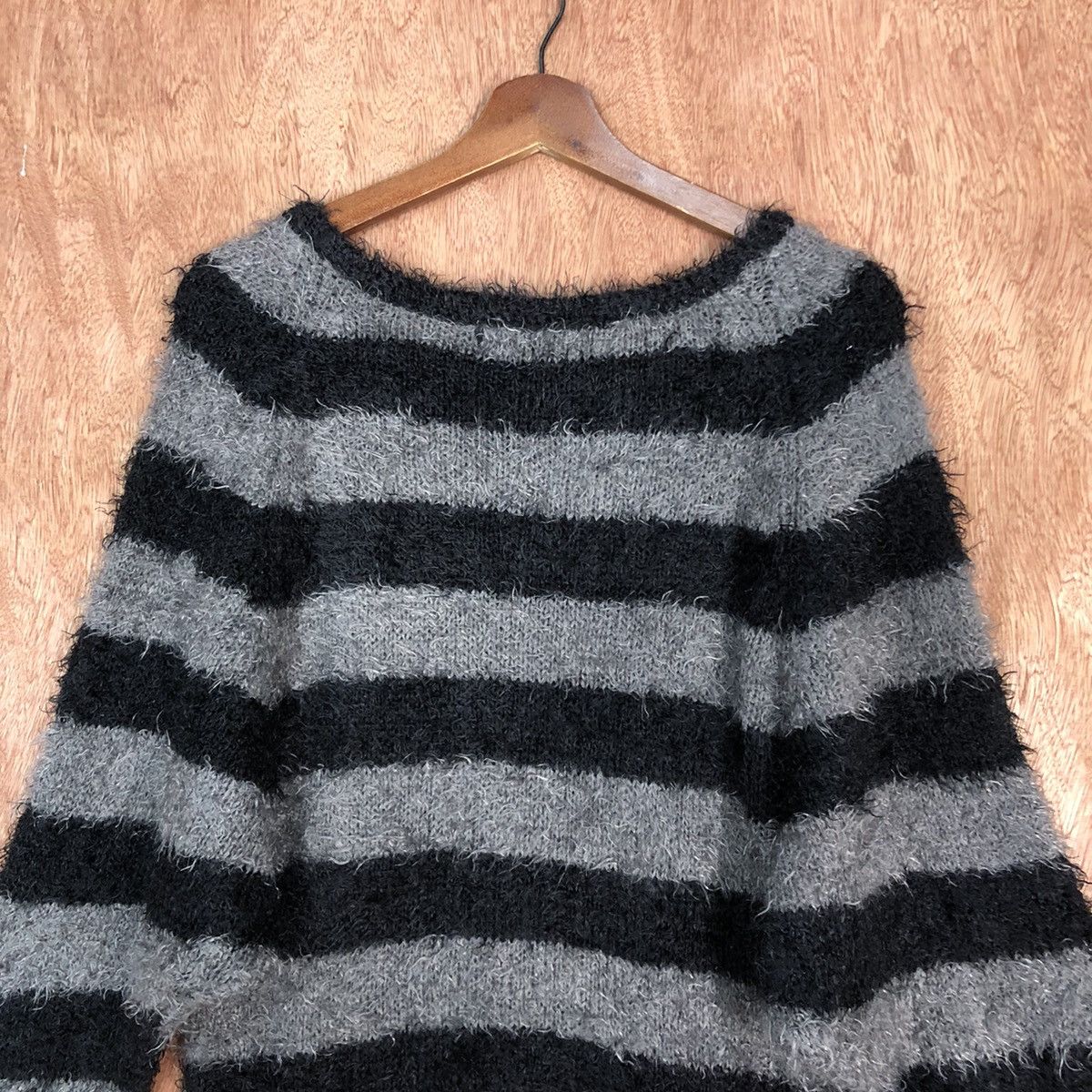 Homespun Knitwear × Japanese Brand × Solid and Striped Chu XXX Black Mohair Knitwear Kurt Cobain style #0422 Size US M / EU 48-50 / 2 - 12 Thumbnail