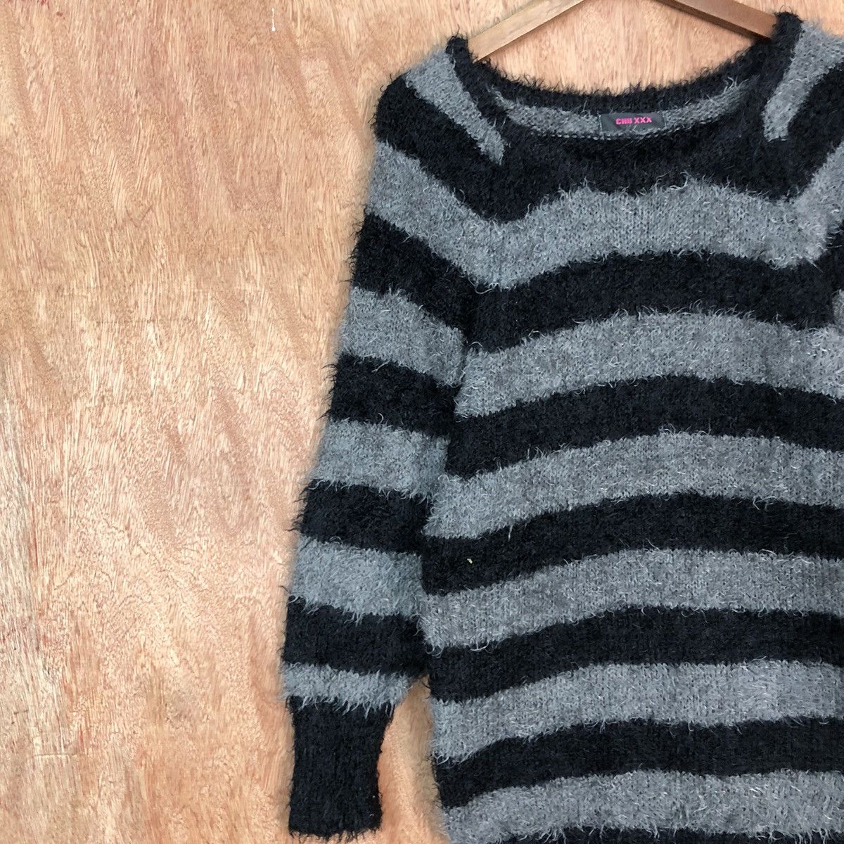 Homespun Knitwear × Japanese Brand × Solid and Striped Chu XXX Black Mohair Knitwear Kurt Cobain style #0422 Size US M / EU 48-50 / 2 - 7 Thumbnail