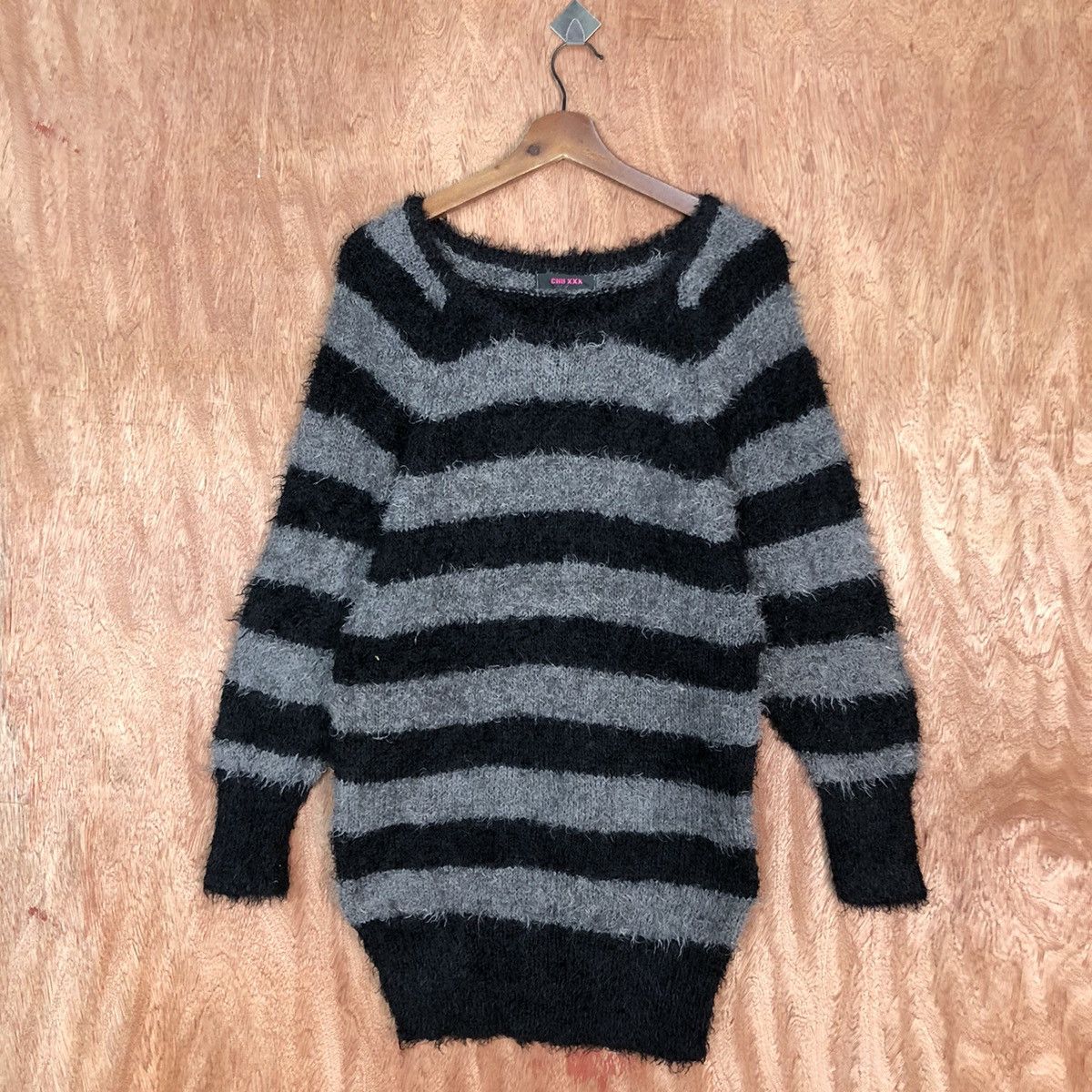 Homespun Knitwear × Japanese Brand × Solid and Striped Chu XXX Black Mohair Knitwear Kurt Cobain style #0422 Size US M / EU 48-50 / 2 - 3 Thumbnail