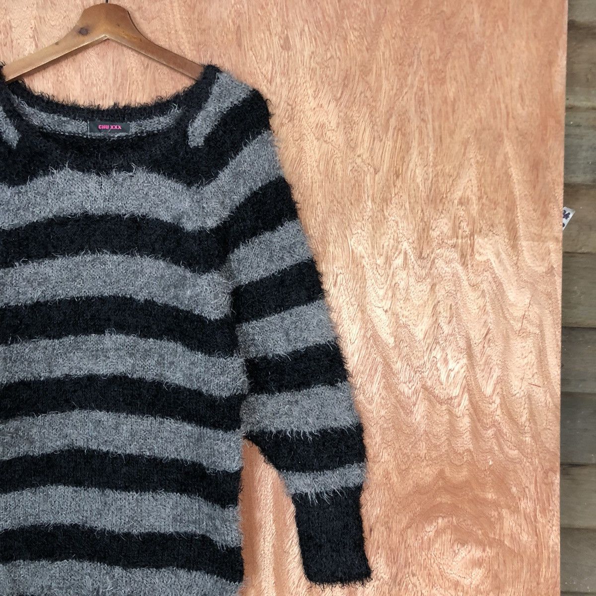Homespun Knitwear × Japanese Brand × Solid and Striped Chu XXX Black Mohair Knitwear Kurt Cobain style #0422 Size US M / EU 48-50 / 2 - 5 Thumbnail