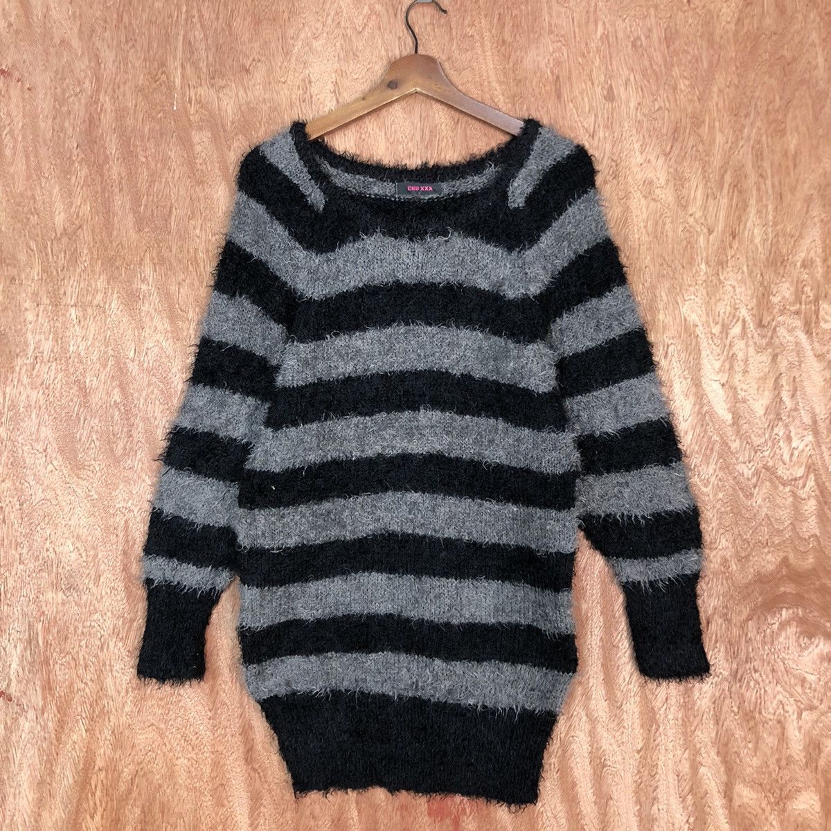 Homespun Knitwear × Japanese Brand × Solid and Striped Chu XXX Black Mohair Knitwear Kurt Cobain style #0422 Size US M / EU 48-50 / 2 - 1 Thumbnail