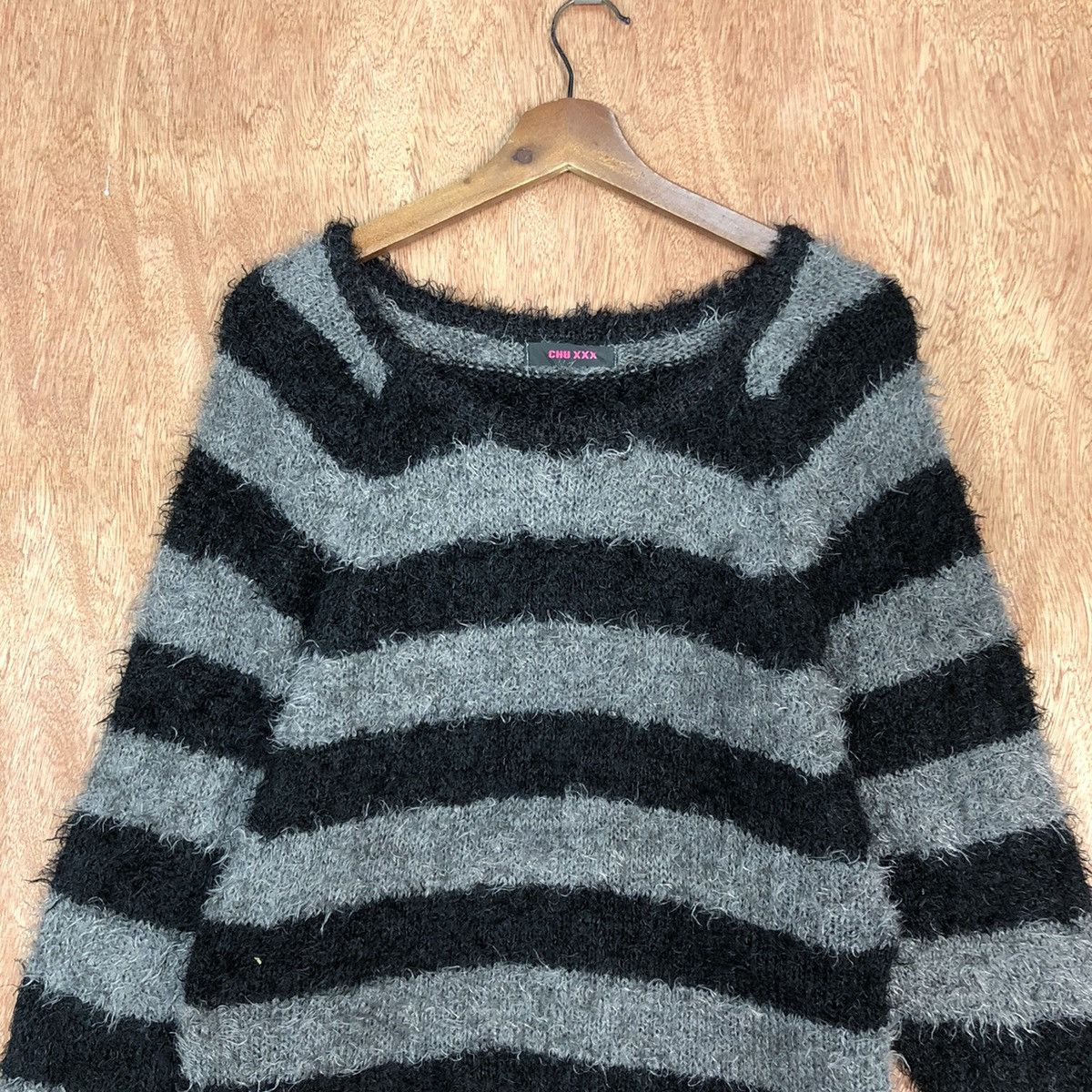 Homespun Knitwear × Japanese Brand × Solid and Striped Chu XXX Black Mohair Knitwear Kurt Cobain style #0422 Size US M / EU 48-50 / 2 - 9 Thumbnail