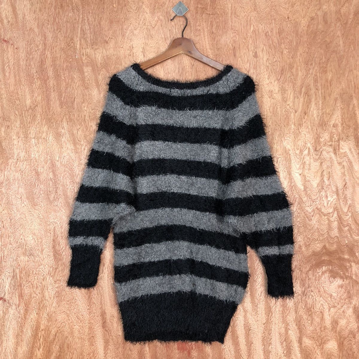Homespun Knitwear × Japanese Brand × Solid and Striped Chu XXX Black Mohair Knitwear Kurt Cobain style #0422 Size US M / EU 48-50 / 2 - 13 Thumbnail