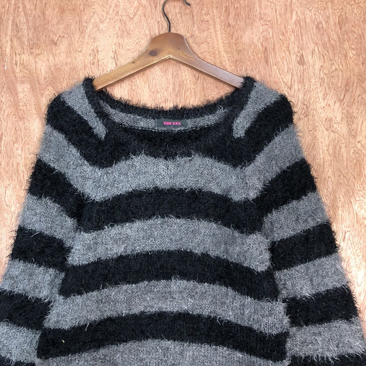 Homespun Knitwear × Japanese Brand × Solid and Striped Chu XXX Black Mohair Knitwear Kurt Cobain style #0422 Size US M / EU 48-50 / 2 - 2 Thumbnail