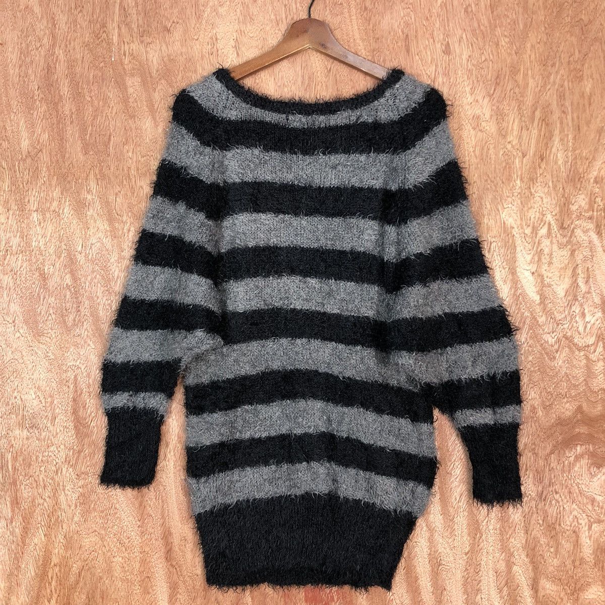 Homespun Knitwear × Japanese Brand × Solid and Striped Chu XXX Black Mohair Knitwear Kurt Cobain style #0422 Size US M / EU 48-50 / 2 - 11 Thumbnail