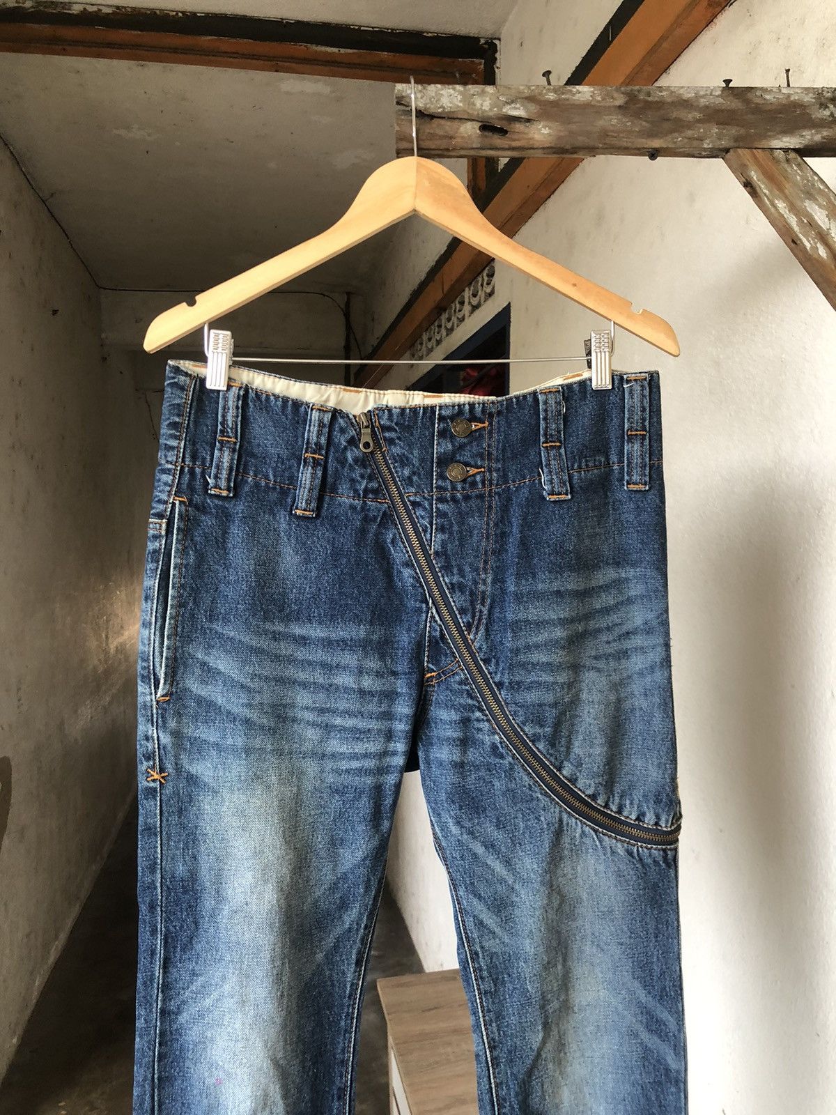 Issey Miyake Vintage Frapbois Issey Miyake Distressed Skinny Jeans Size US 32 / EU 48 - 8 Thumbnail