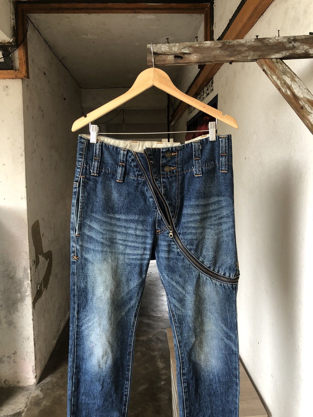 Issey Miyake Vintage Frapbois Issey Miyake Distressed Skinny Jeans Size US 32 / EU 48 - 5 Thumbnail