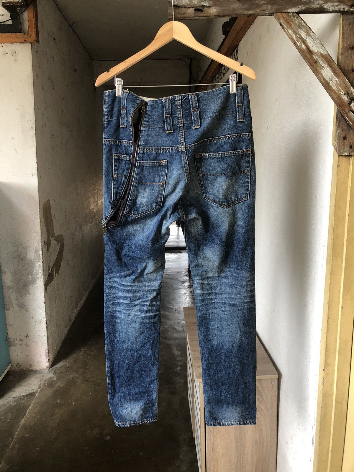 Issey Miyake Vintage Frapbois Issey Miyake Distressed Skinny Jeans Size US 32 / EU 48 - 2 Thumbnail