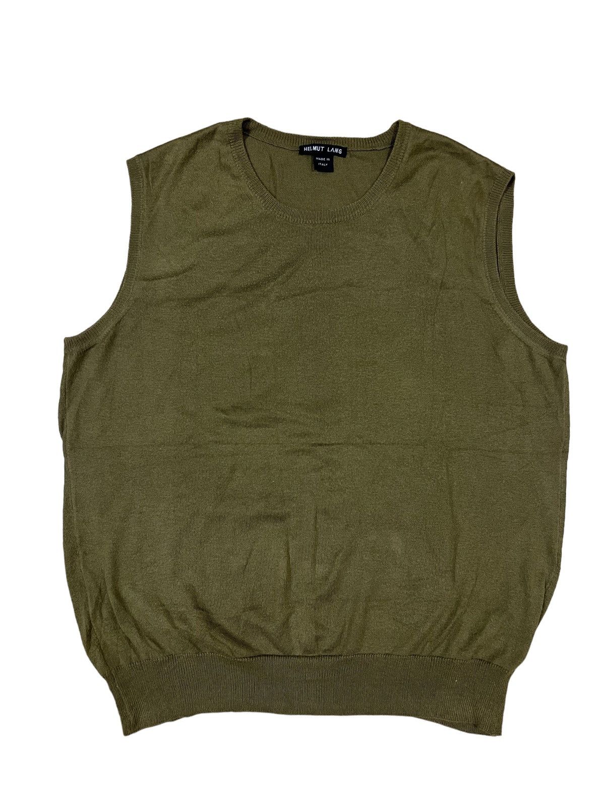 Helmut Lang OG 90s Helmut Lang Knit Tank Top Military Sweater Size US M / EU 48-50 / 2 - 2 Thumbnail