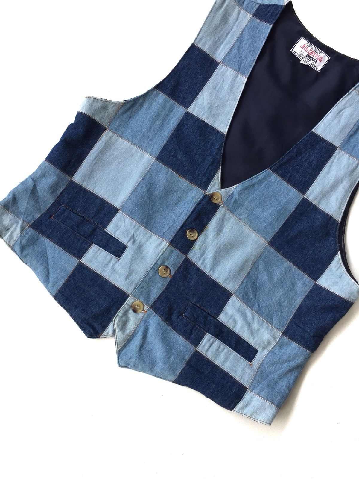 Designer × Japanese Brand LAST DROP❌🇯🇵 Made Patchwork Inspired Kapital Boro Button Vest Size US S / EU 44-46 / 1 - 2 Thumbnail