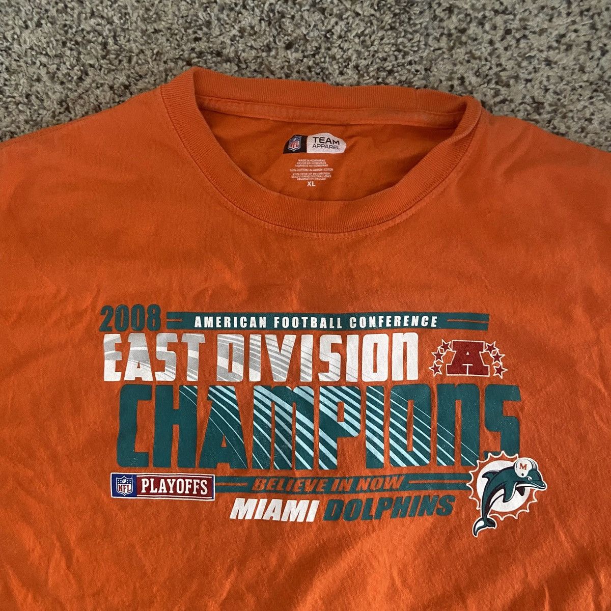 NFL × Vintage 2008 Miami Dolphins Playoffs Tee Size US XL / EU 56 / 4 - 5 Thumbnail