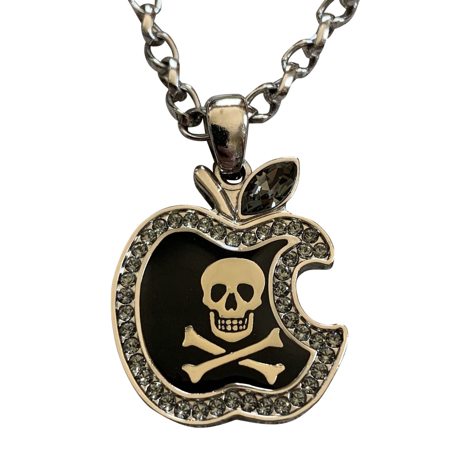 image of Hysteric Glamour Skull Apple Charm Necklace in Silver, Men's