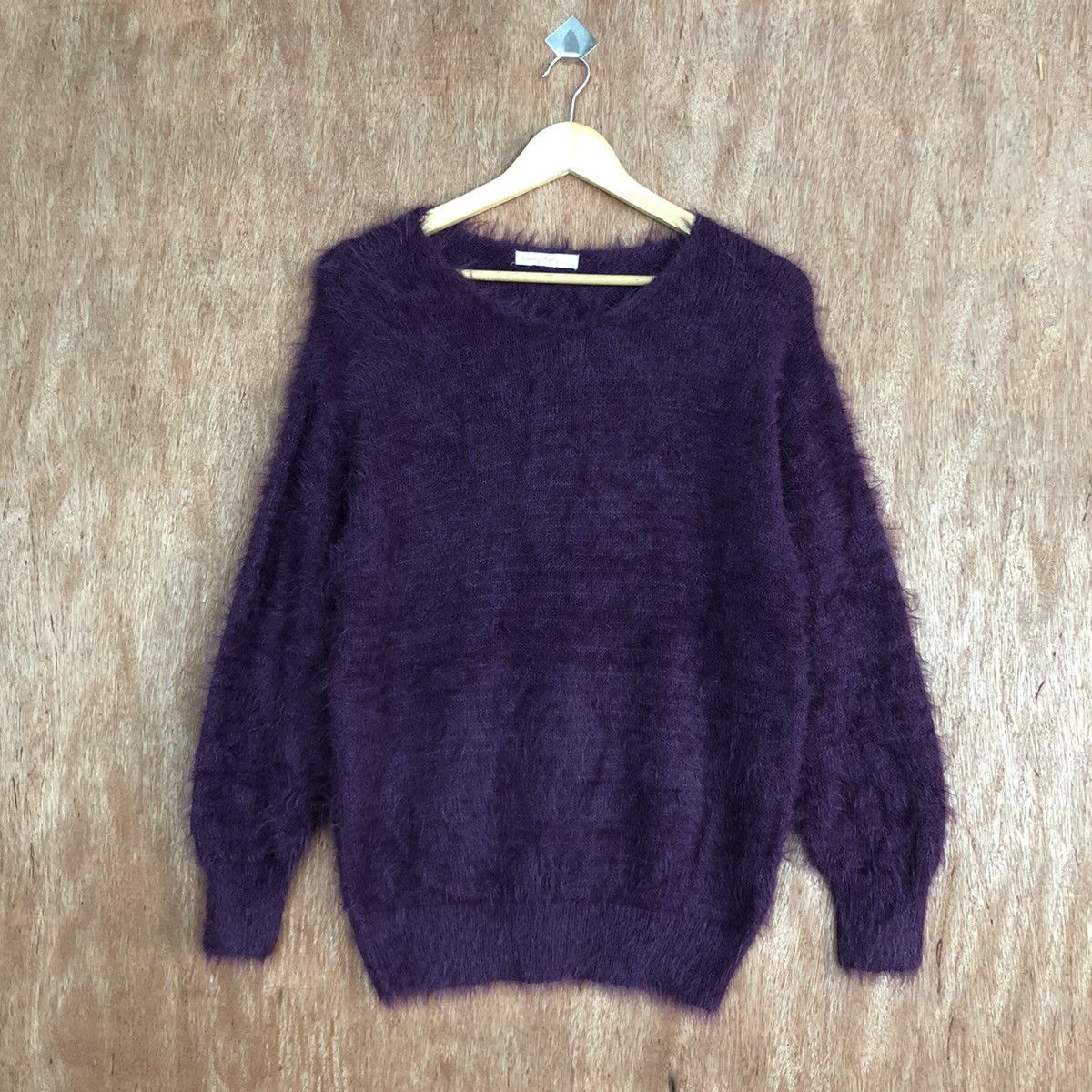 Homespun Knitwear × Japanese Brand Sevenday Sunday Purple Shag SHaggy Mohair Knitwear Size US M / EU 48-50 / 2 - 3 Thumbnail