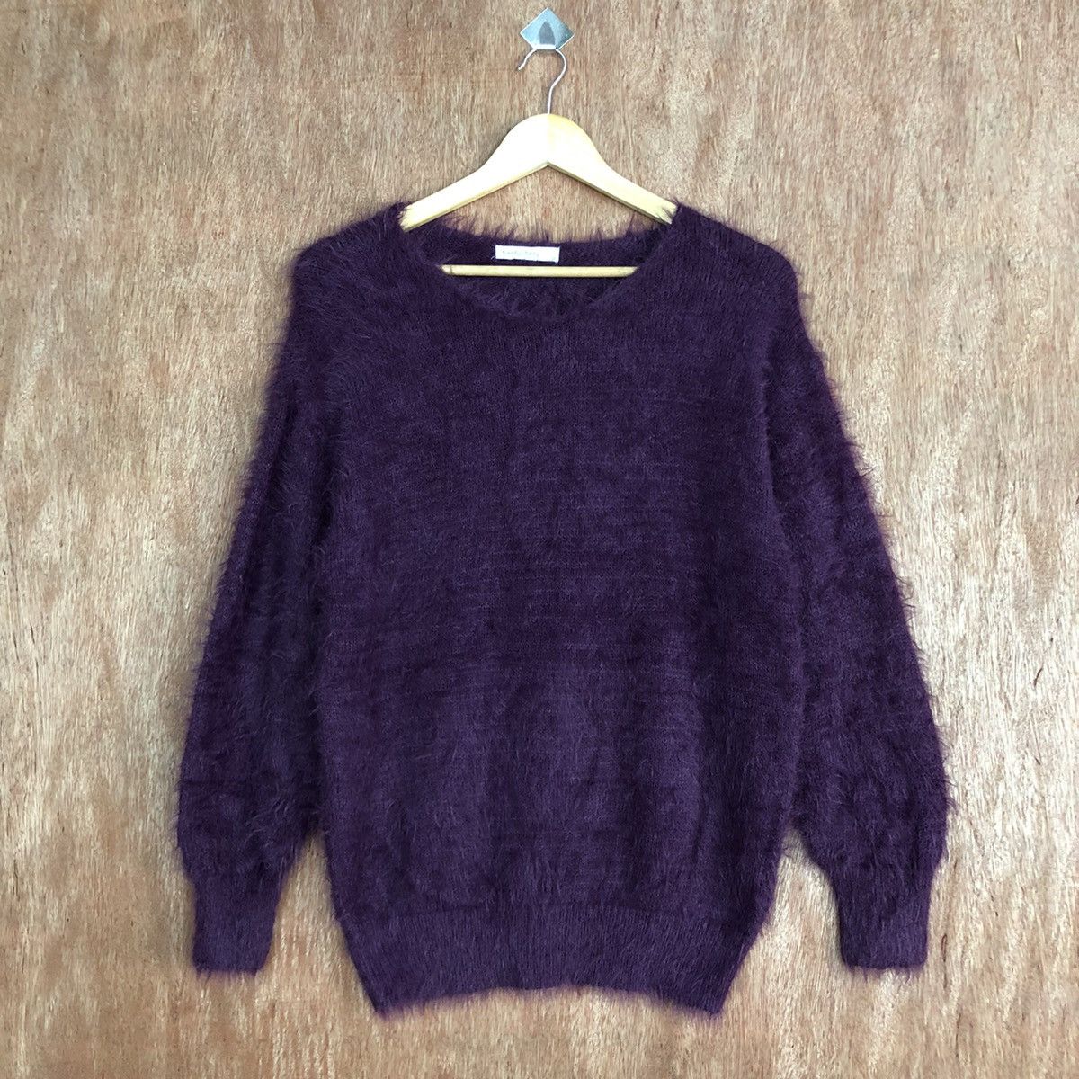 Homespun Knitwear × Japanese Brand Sevenday Sunday Purple Shag SHaggy Mohair Knitwear Size US M / EU 48-50 / 2 - 1 Thumbnail