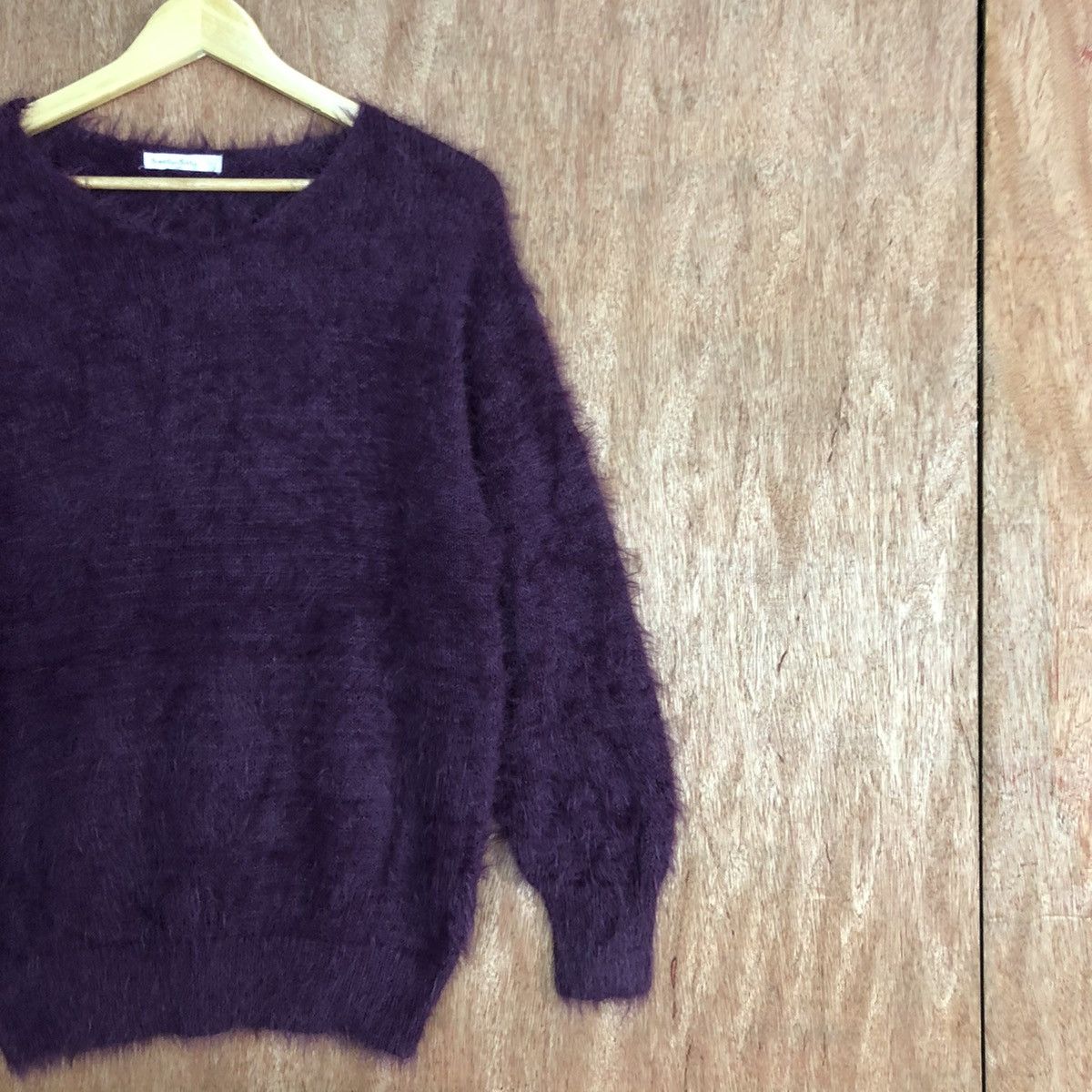 Homespun Knitwear × Japanese Brand Sevenday Sunday Purple Shag SHaggy Mohair Knitwear Size US M / EU 48-50 / 2 - 5 Thumbnail