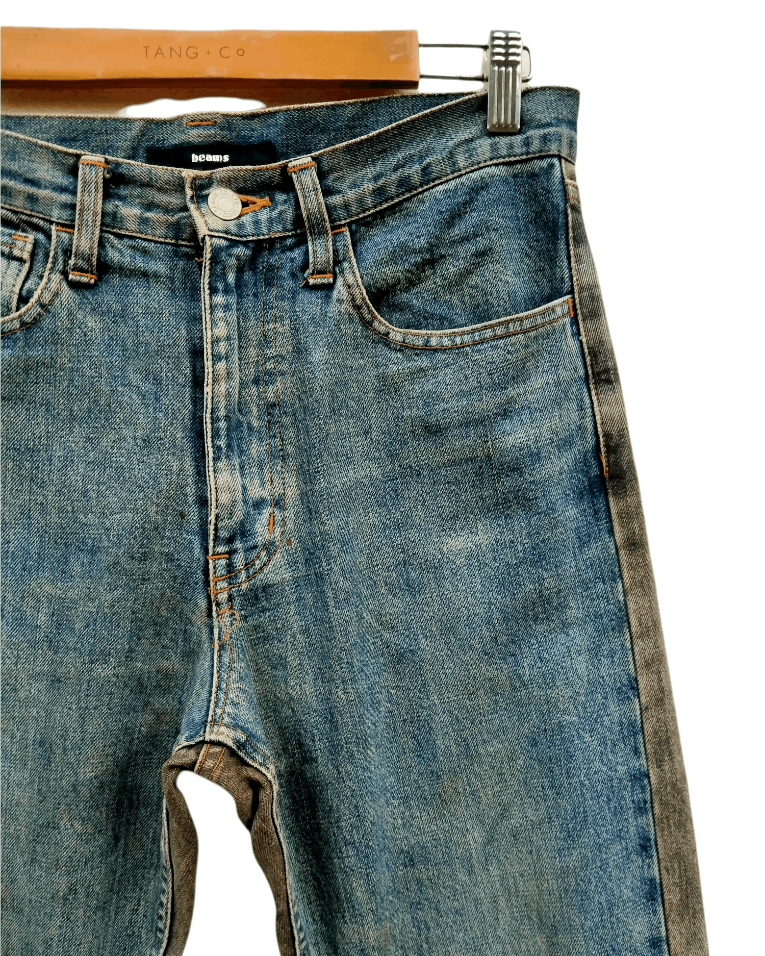 Beams Plus Vintage Japanese Brand Beams Two Tone Distressed Denim Size US 31 - 11 Thumbnail