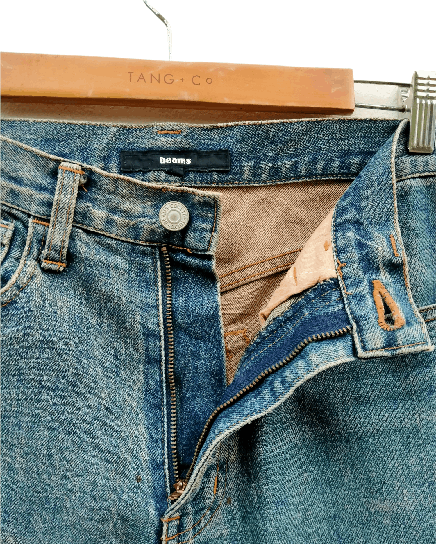 Beams Plus Vintage Japanese Brand Beams Two Tone Distressed Denim Size US 31 - 4 Thumbnail