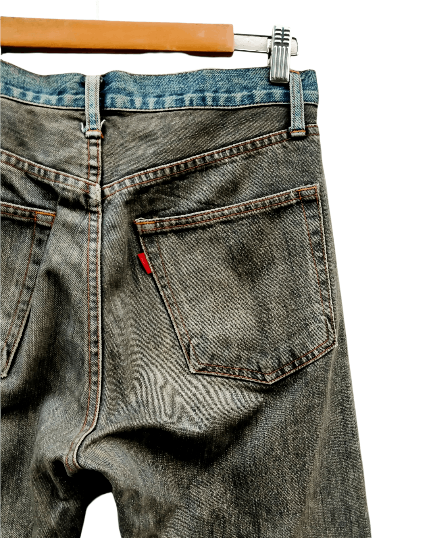 Beams Plus Vintage Japanese Brand Beams Two Tone Distressed Denim Size US 31 - 14 Thumbnail