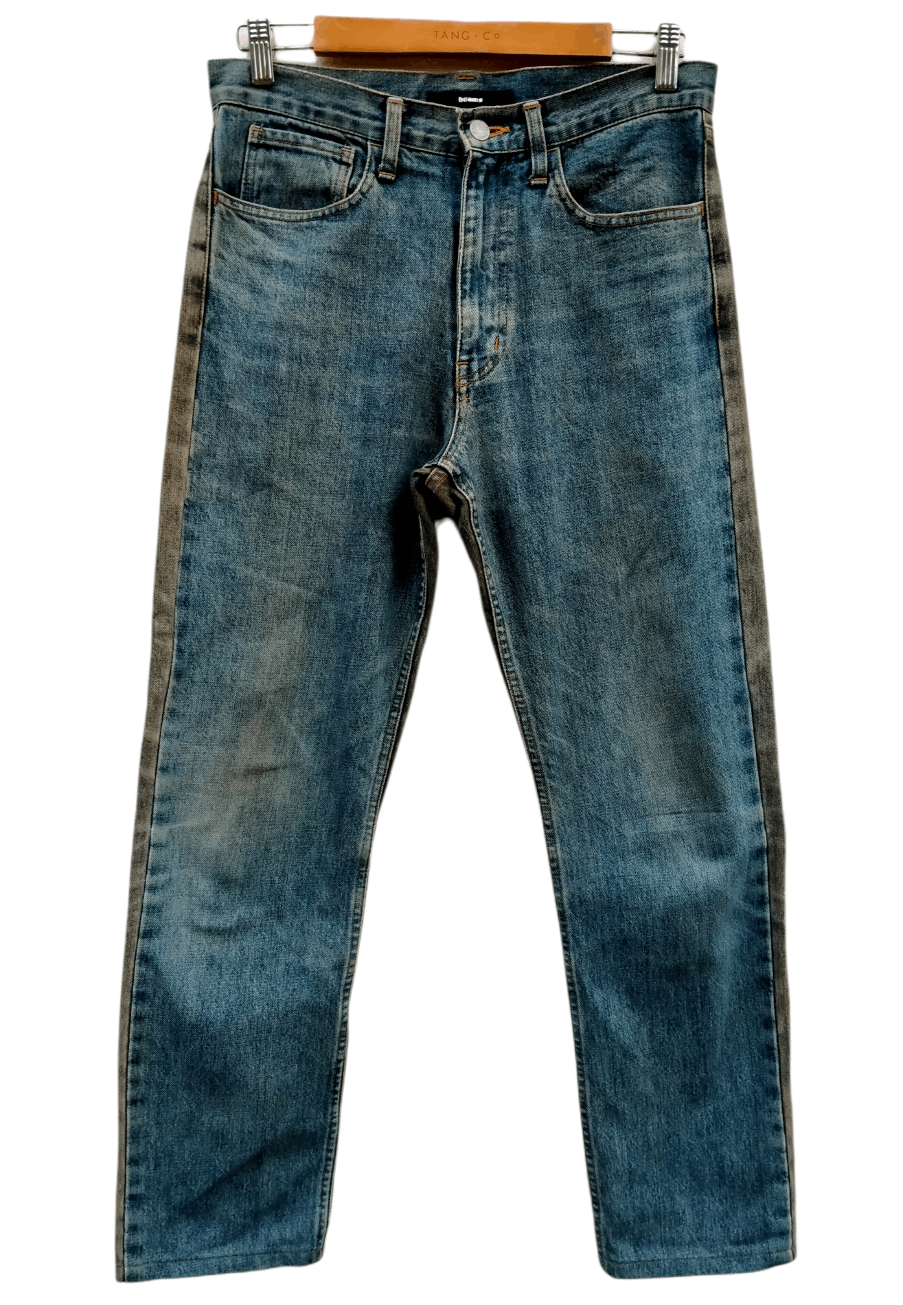 Image of Beams Plus x Distressed Denim Vintage Beams Two Tone Distressed Denim (Size 31)