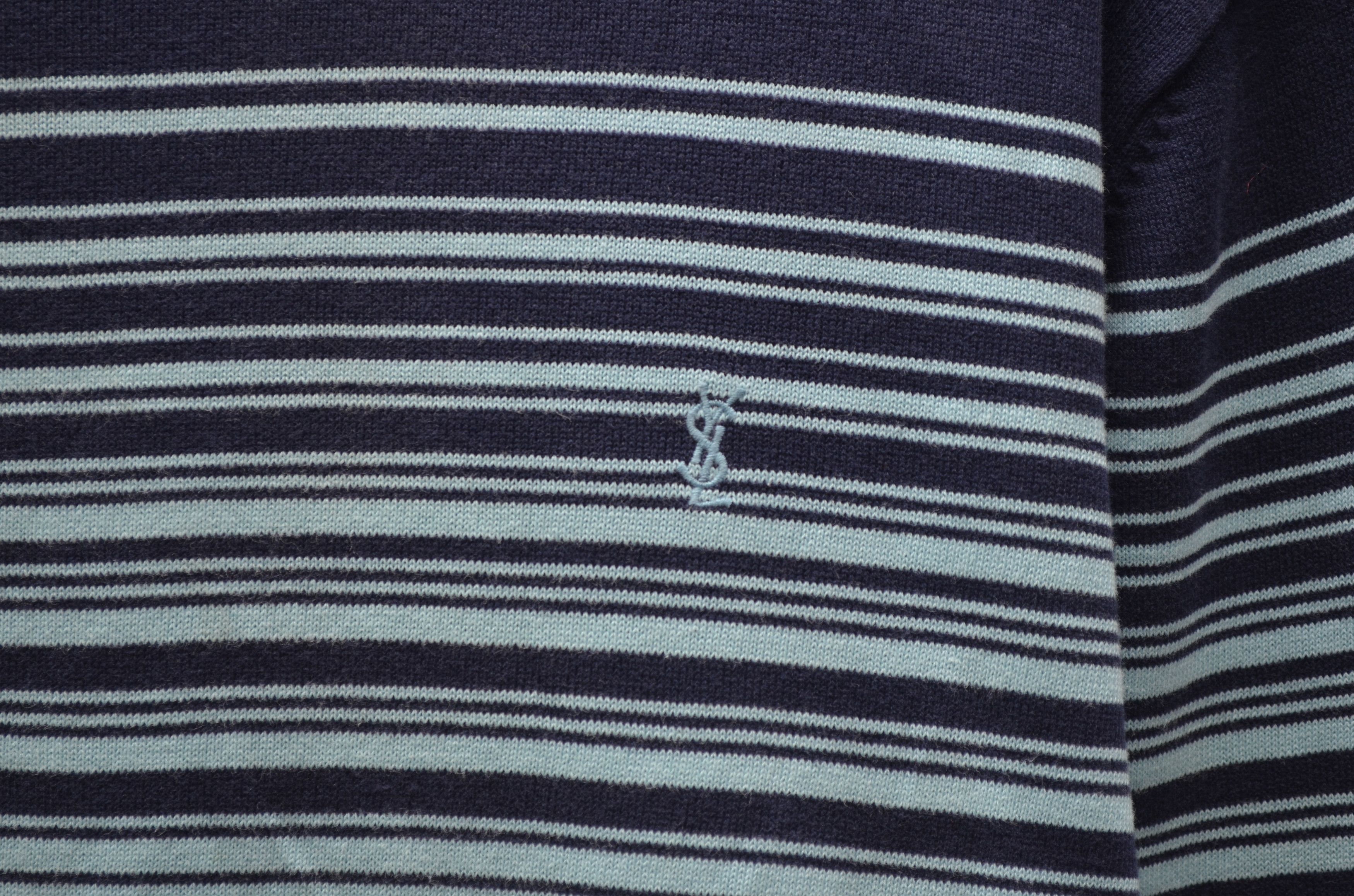 Designer × Vintage × Yves Saint Laurent YSL Yves Saint Laurent Knit Sweater Embroided Logo 90s Vtg Size US L / EU 52-54 / 3 - 5 Thumbnail