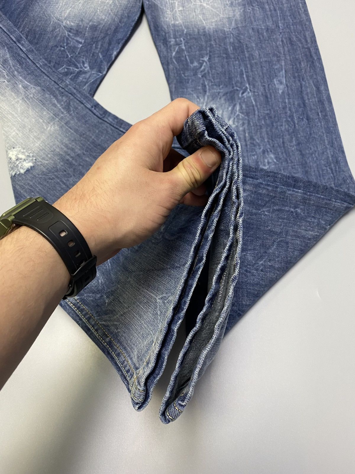 Japanese Brand × Prps NWT PRPS Distressed Blue Denim Jeans Size US 33 - 17 Thumbnail