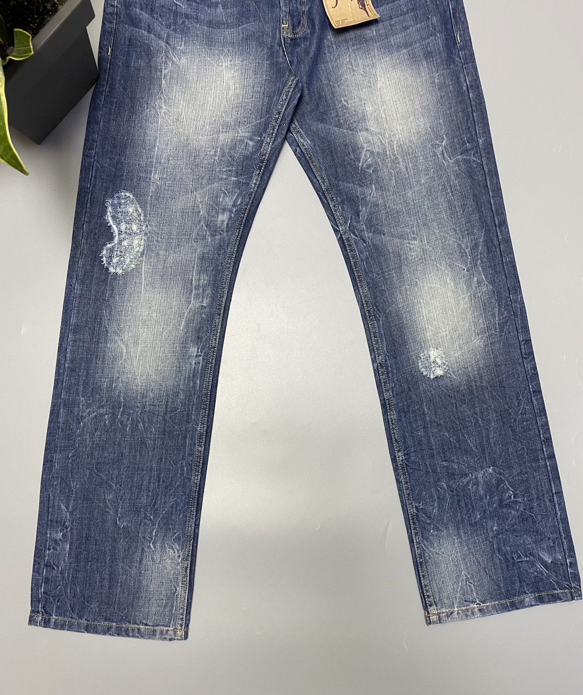Japanese Brand × Prps NWT PRPS Distressed Blue Denim Jeans Size US 33 - 3 Thumbnail