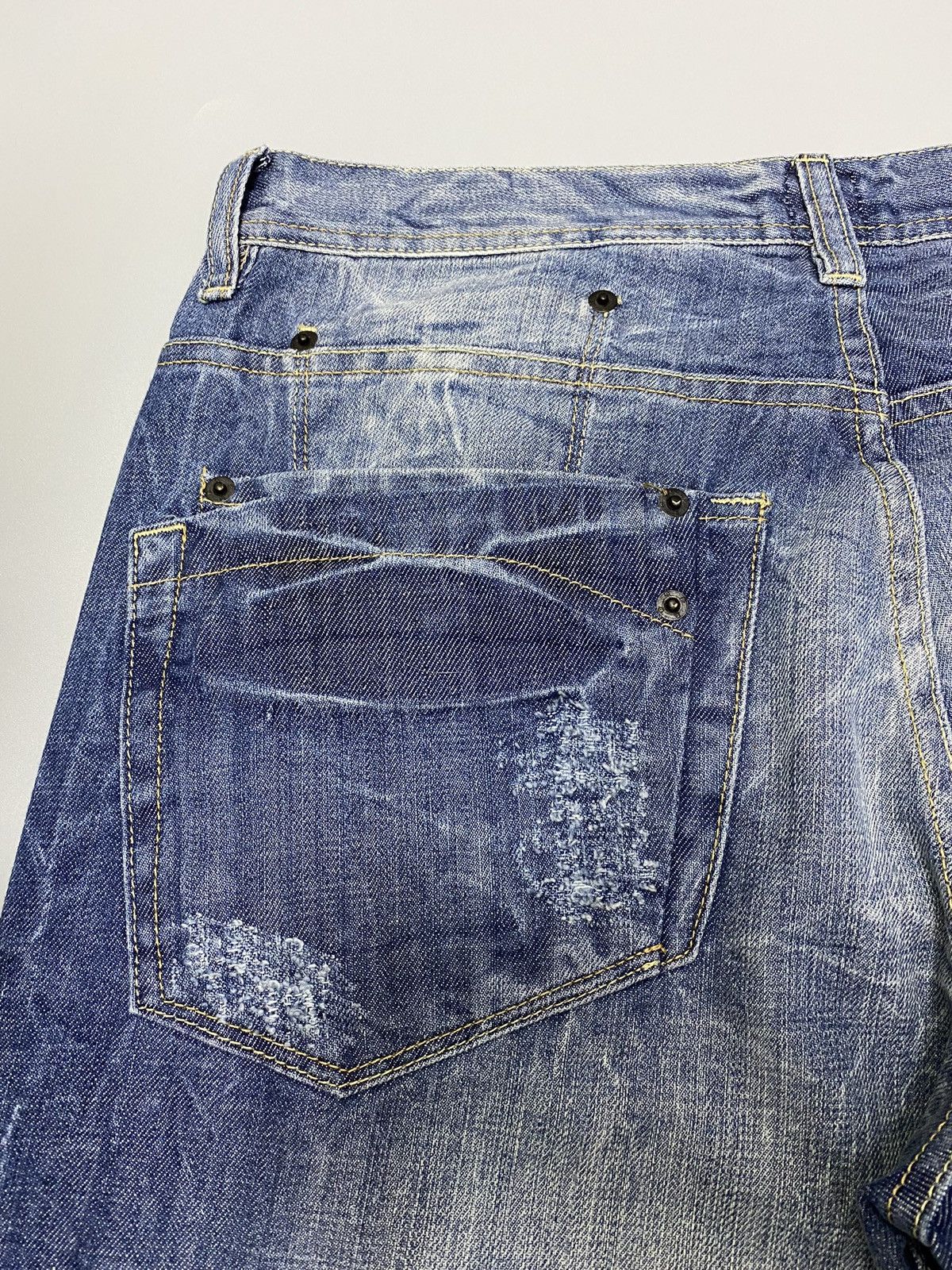 Japanese Brand × Prps NWT PRPS Distressed Blue Denim Jeans Size US 33 - 18 Thumbnail