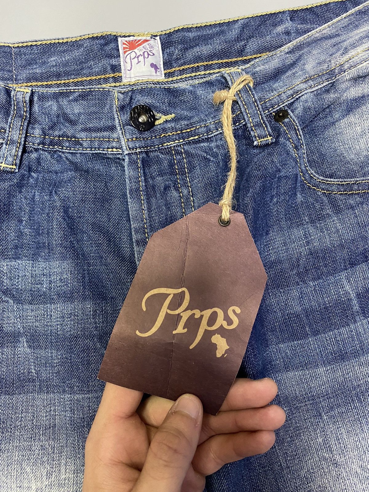 Japanese Brand × Prps NWT PRPS Distressed Blue Denim Jeans Size US 33 - 10 Thumbnail
